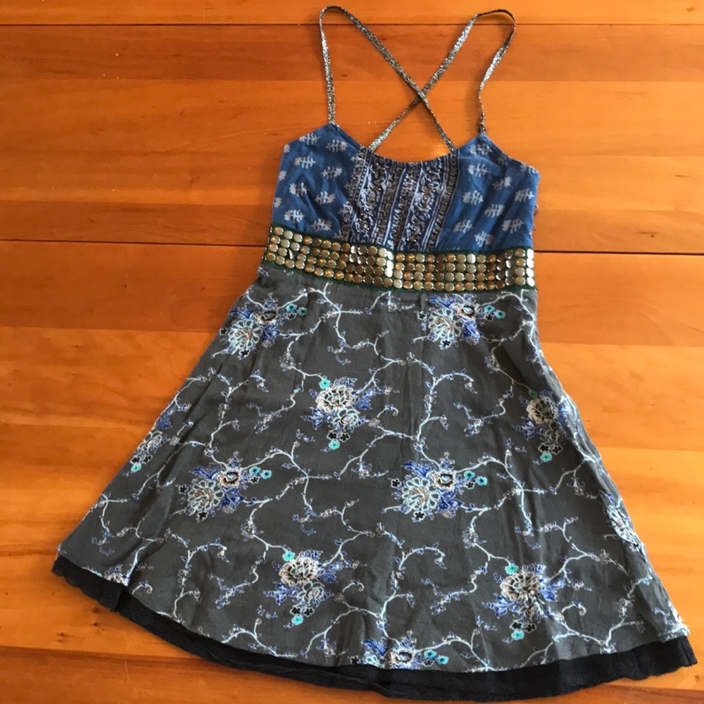Free People Embellished Cross Back Dress